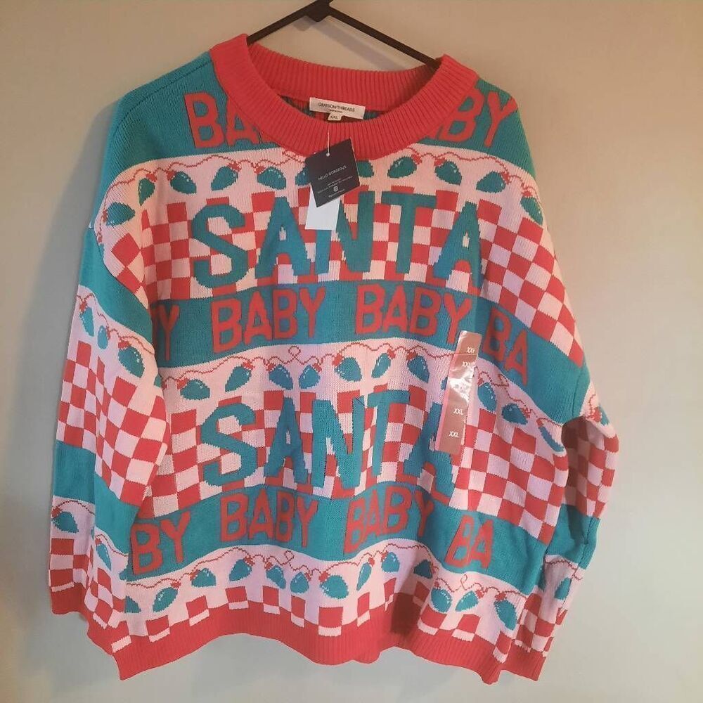 Santa Baby Christmas Sweater NWT Size XXL